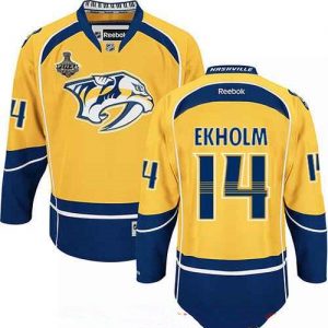 Pánské Nashville Predators 14 Mattias Ekholm Yellow 2017 Stanley Cup hokejové dresy Finals