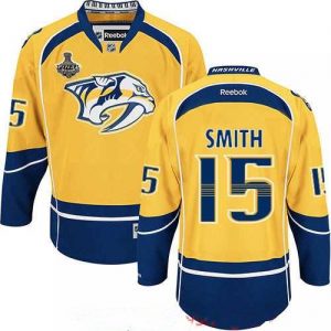 Pánské Nashville Predators 15 Craig Smith Yellow 2017 Stanley Cup hokejové dresy Finals