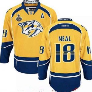 Pánské Nashville Predators 18 James Neal Yellow 2017 Stanley Cup hokejové dresy Finals