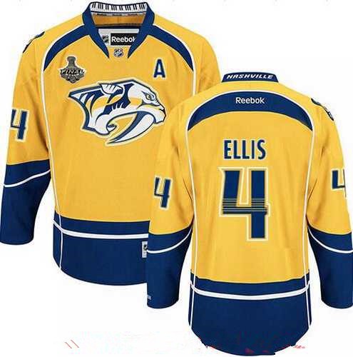 Pánské Nashville Predators 4 Ryan Ellis Yellow 2017 Stanley Cup hokejové dresy Finals