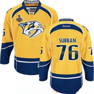 Pánské Nashville Predators 76 P.K. Subban Yellow 2017 Stanley Cup hokejové dresy Finals