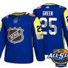 Pánské Detroit Red Wings 25 Mike Zelená modrá 2018 All Star hokejové dresy