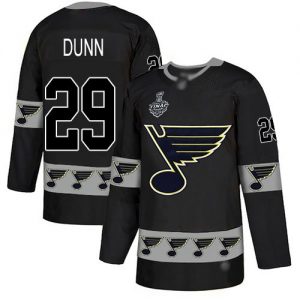 Pánské St. Louis Blues 29 Vince Dunn Černá Logo 2019 Stanley Cup hokejové dresy