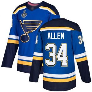 Pánské St. Louis Blues 34 Jake Allen modrá Domácí 2019 Stanley Cup hokejové dresy
