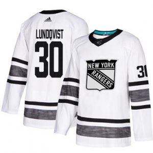 Pánské New York Rangers 30 Henrik Lundqvist Bílý 2019 All Star hokejové dresy