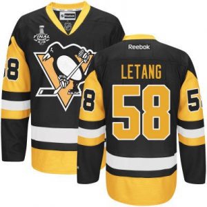 NHL Dětské Penguins 58 Kris Letang Černá With Gold 2017 Stanley Cup