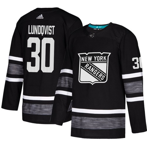 New York Rangers dresy 30 Henrik Lundqvist Černá 2019 All Star Stitched