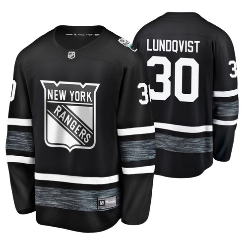 New York Rangers dresy 30 Henrik Lundqvist Černá 2020 All Star hokejové dresy