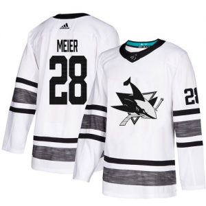 San Jose Sharks dresy 28 Timo Meier Bílý 2019 All Star Game Parley hokejové dresy