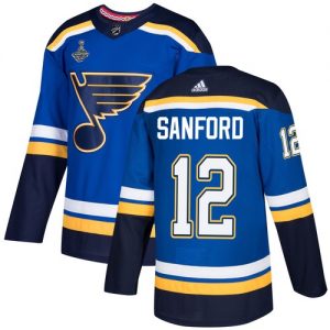 St. Louis Blues dresy 12 Zach Sanford modrá Domácí 2019 Stanley Cup hokejové dresy