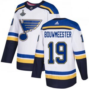 St. Louis Blues dresy 19 Jay Bouwmeester Bílý Road 2019 Stanley Cup hokejové dresy