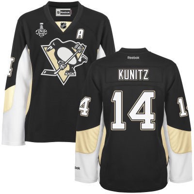 Dámské Pittsburgh Penguins 14 Chris Kunitz Černá 2017 Stanley Cup hokejové dresy