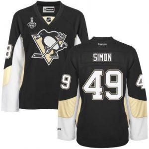 Dámské Pittsburgh Penguins 49 Dominik Simon Černá 2017 Stanley Cup hokejové dresy