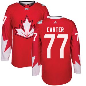 Adidas Team Canada dresy 77 Jeff Carter Authentic Červené Venkovní 2016 World Cup hokejové dresy