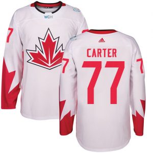 Adidas Team Canada dresy 77 Jeff Carter Authentic Bílý Domácí 2016 World Cup hokejové dresy