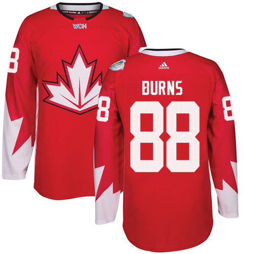 Adidas Team Canada dresy 88 Brent Burns Authentic Červené Venkovní 2016 World Cup hokejové dresy