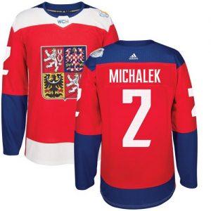Adidas Team Czech Republic dresy 2 Zbynek Michalek Authentic Červené Venkovní 2016 World Cup hokejové dresy