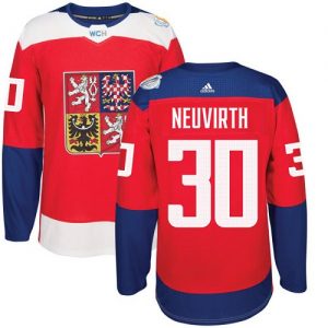 Adidas Team Czech Republic dresy 30 Michal Neuvirth Authentic Červené Venkovní 2016 World Cup hokejové dresy