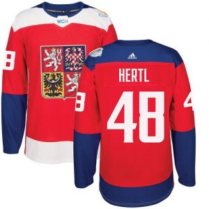 Adidas Team Czech Republic dresy 48 Tomas Hertl Authentic Červené Venkovní 2016 World Cup hokejové dresy