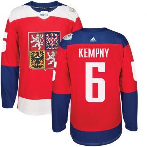 Adidas Team Czech Republic dresy 6 Michal Kempny Authentic Červené Venkovní 2016 World Cup hokejové dresy