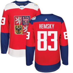 Adidas Team Czech Republic dresy 83 Ales Hemsky Authentic Červené Venkovní 2016 World Cup hokejové dresy
