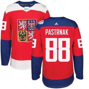 Adidas Team Czech Republic dresy David Pastrnak 88 Authentic Červené Venkovní 2016 World Cup hokejové dresy
