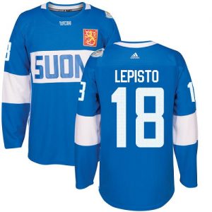 Adidas Team Finland dresy 18 Sami Lepisto Authentic modrá Venkovní 2016 World Cup hokejové dresy
