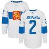 Adidas Team Finland dresy 2 Jyrki Jokipakka Authentic Bílý Domácí 2016 World Cup hokejové dresy