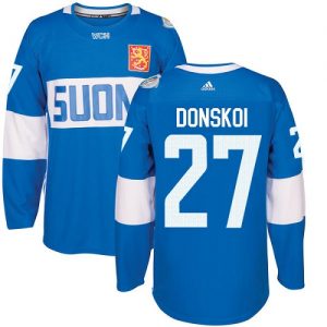 Adidas Team Finland dresy 27 Joonas Donskoi Authentic modrá Venkovní 2016 World Cup hokejové dresy