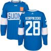 Adidas Team Finland dresy 28 Lauri Korpikoski Authentic modrá Venkovní 2016 World Cup hokejové dresy