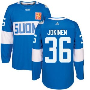 Adidas Team Finland dresy 36 Jussi Jokinen Authentic modrá Venkovní 2016 World Cup hokejové dresy
