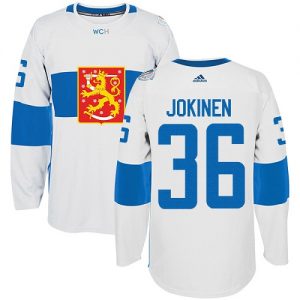 Adidas Team Finland dresy 36 Jussi Jokinen Authentic Bílý Domácí 2016 World Cup hokejové dresy