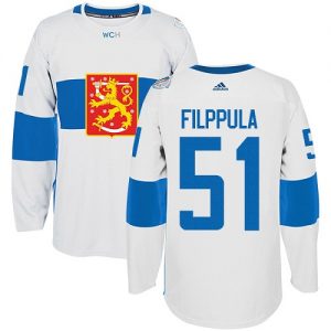 Adidas Team Finland dresy 51 Valtteri Filppula Authentic Bílý Domácí 2016 World Cup hokejové dresy