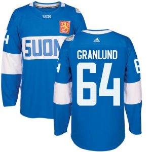 Adidas Team Finland dresy 64 Mikael Granlund Authentic modrá Venkovní 2016 World Cup hokejové dresy
