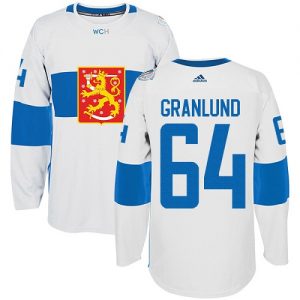 Adidas Team Finland dresy 64 Mikael Granlund Authentic Bílý Domácí 2016 World Cup hokejové dresy