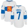 Adidas Team Finland dresy 7 Esa Lindell Authentic Bílý Domácí 2016 World Cup hokejové dresy