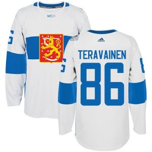 Adidas Team Finland dresy 86 Teuvo Teravainen Authentic Bílý Domácí 2016 World Cup hokejové dresy