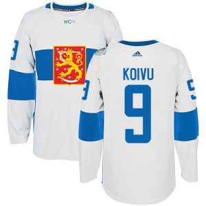 Adidas Team Finland dresy 9 Mikko Koivu Authentic Bílý Domácí 2016 World Cup hokejové dresy