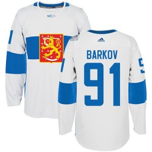 Adidas Team Finland dresy 91 Aleksander Barkov Authentic Bílý Domácí 2016 World Cup hokejové dresy