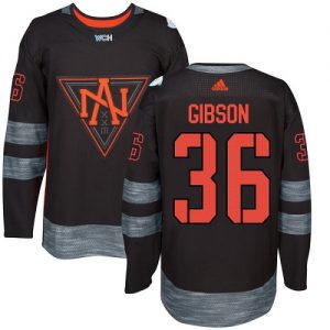 Adidas Team North America dresy 36 John Gibson Authentic Černá Venkovní 2016 World Cup hokejové dresy