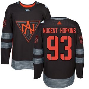 Adidas Team North America dresy 93 Ryan Nugent Hopkins Authentic Černá Venkovní 2016 World Cup hokejové dresy