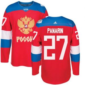 Adidas Team Russia dresy 27 Artemi Panarin Authentic Červené Venkovní 2016 World Cup hokejové dresy