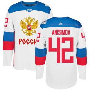 Adidas Team Russia dresy 42 Artem Anisimov Authentic Bílý Domácí 2016 World Cup hokejové dresy