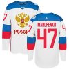 Adidas Team Russia dresy 47 Alexey Marchenko Authentic Bílý Domácí 2016 World Cup hokejové dresy