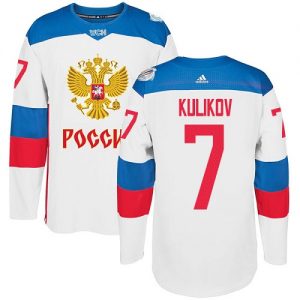 Adidas Team Russia dresy 7 Dmitri Kulikov Authentic Bílý Domácí 2016 World Cup hokejové dresy