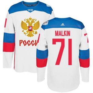 Adidas Team Russia dresy Evgeni Malkin 71 Authentic Bílý Domácí 2016 World Cup hokejové dresy