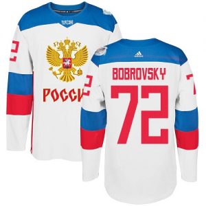 Adidas Team Russia dresy 72 Sergei Bobrovsky Authentic Bílý Domácí 2016 World Cup hokejové dresy