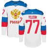 Adidas Team Russia dresy 77 Ivan Telegin Authentic Bílý Domácí 2016 World Cup hokejové dresy