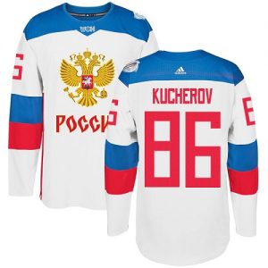 Adidas Team Russia dresy 86 Nikita Kucherov Authentic Bílý Domácí 2016 World Cup hokejové dresy