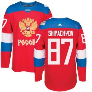 Adidas Team Russia dresy 87 Vadim Shipachyov Authentic Červené Venkovní 2016 World Cup hokejové dresy